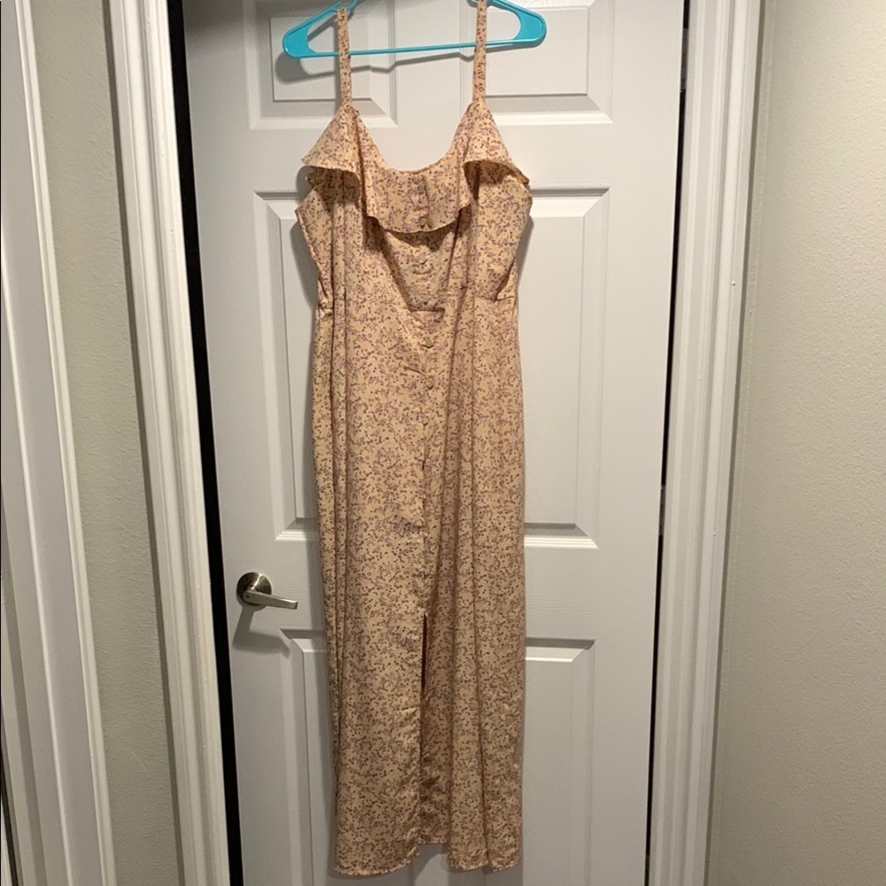 Lily Rose Floral Maxi Dress in Peach and Purple